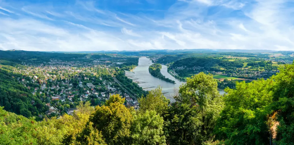 Visuel voyage slow et bas en carbone en Allemagne - vue de la vallée du Rhin